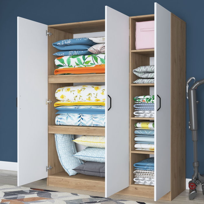 Hanah Home Armario BA105 - 2412 Nogal y Blanco